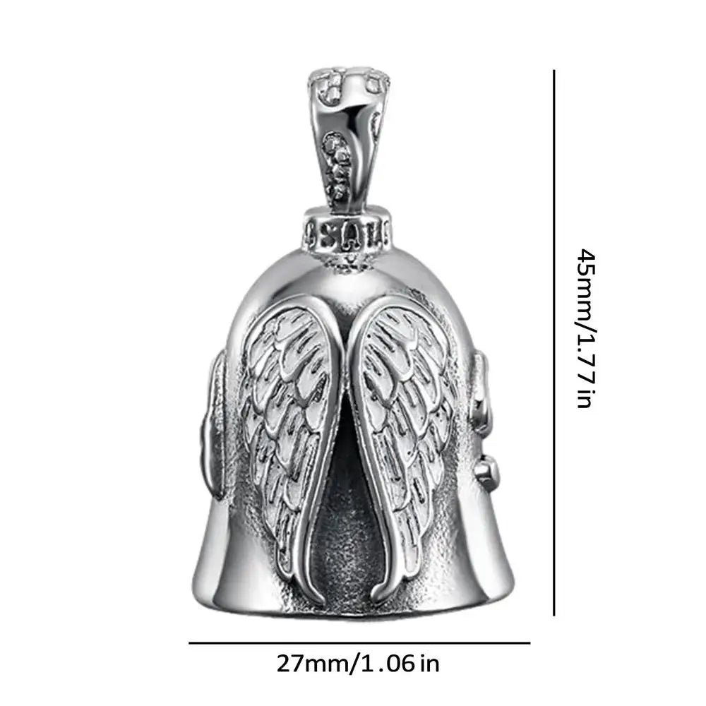 Guardians Angel Ride Cycling Motorcycle Bell Keychain Titanium Steel Retro Lucky Exorcist Bell Motorcycle Hanging Riding Bell