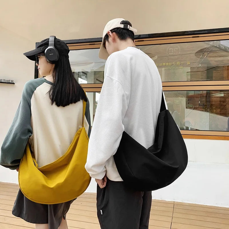 2025 New Extra Big Unisex crossbody bag Large Capacity Casual shoulder bags Solid Hobos big hand bags Nylon Travel Women bags