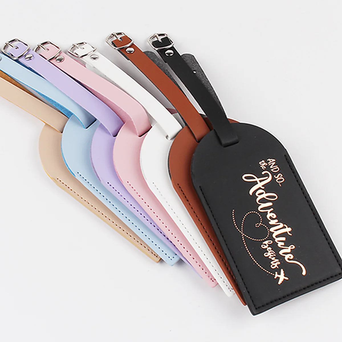 1PC Women Men PU Leather Luggage Tag Suitcase Label Baggage Boarding Bag Tag Name ID Address Holder Travel Accessories