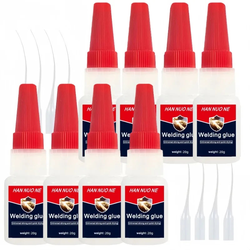 Super Glue Transparent Strong Adhesive Fast-Drying Cyanoacrylate Glue Suitable for Wood, Rubbegr, Leather, Plastic, DIY