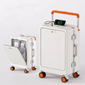 Front-Opening Luggage Box Carry-On Suitcase Swivel Wheels Charging Travel Suitcase Aluminum Frame Password Handle Boarding Plane
