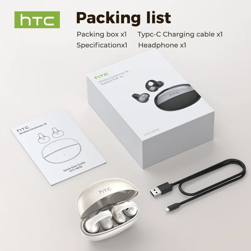 Auriculares Traductor DeIdioma 2026 AI Real-Time Translator Comfortable Sport Earbuds HTC NE56 Surround Sound for Work Travel