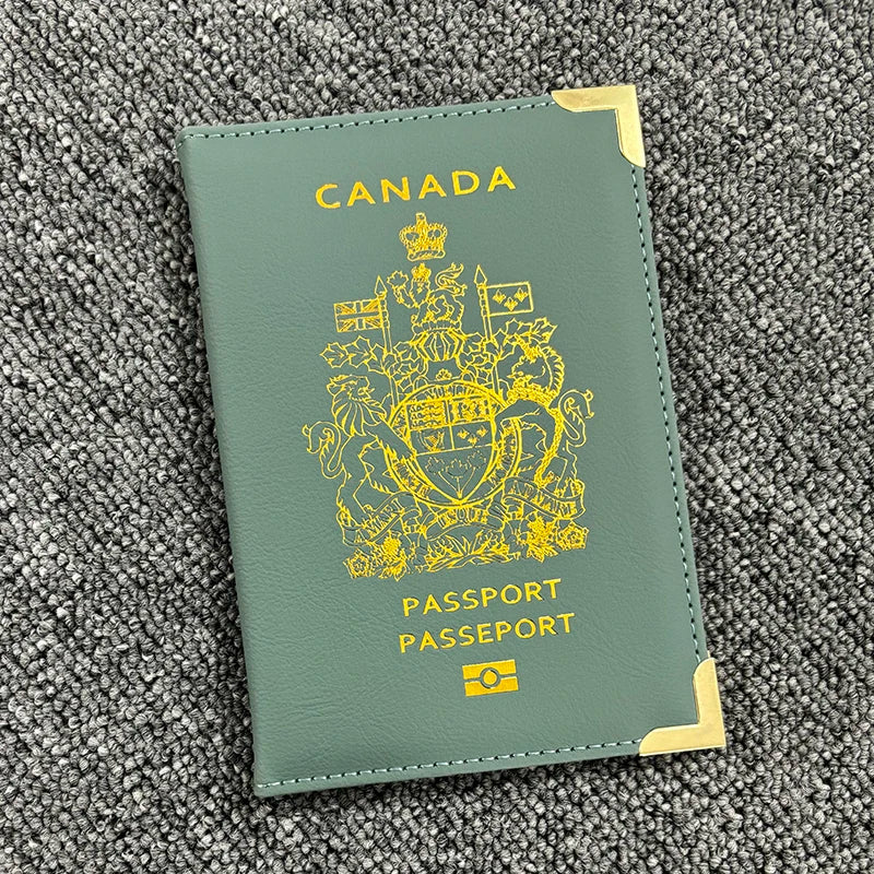 Canada Passport Cover Protector for Women Men Travel Pu Leather Canadian Passport Cards Case Protector Holder Travel Wallet