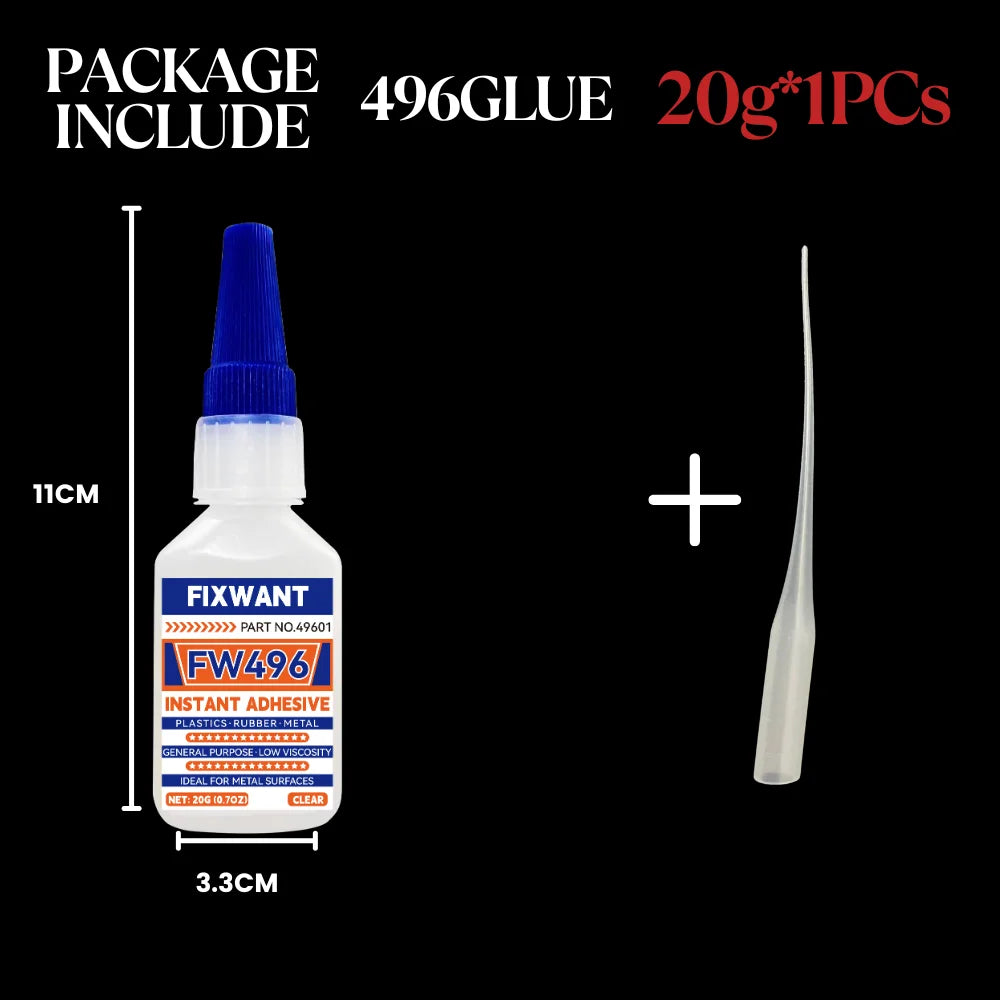 20g FW401/406/495/480 Super Glue Instant Quick-Drying Cyanoacrylate Adhesive Leather Rubber Wood Metal Strong Bond Liquid Glue