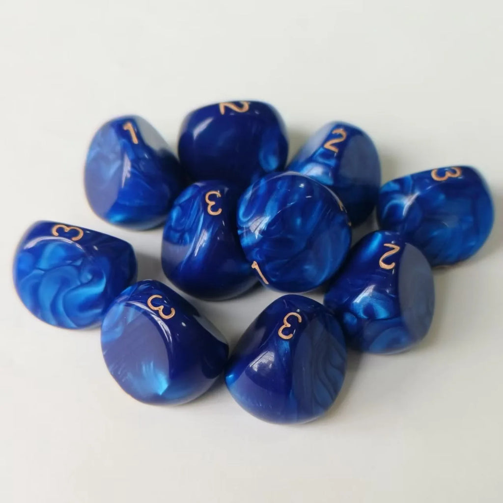 10Pcs/set New Digital Multi-faceted Dice D3 Game 3-Sided Board Game Dice New Year gift 6 colors