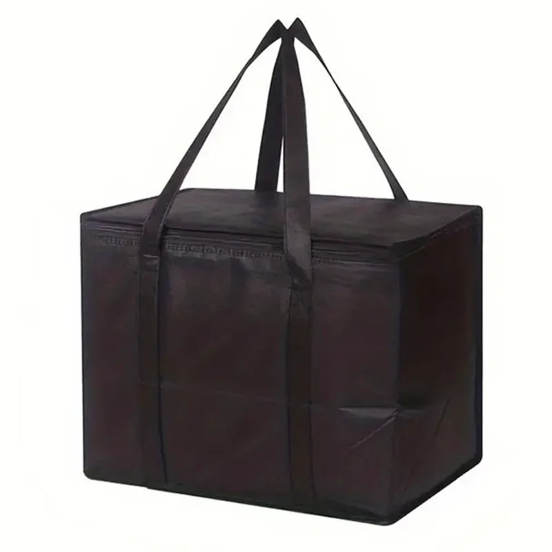 1pc Large Capacity Tote Cooler Grocery Bags, Foldable Storage Bag Thermal Insulation Picnic Bags Waterproof Lunch Delivery Box