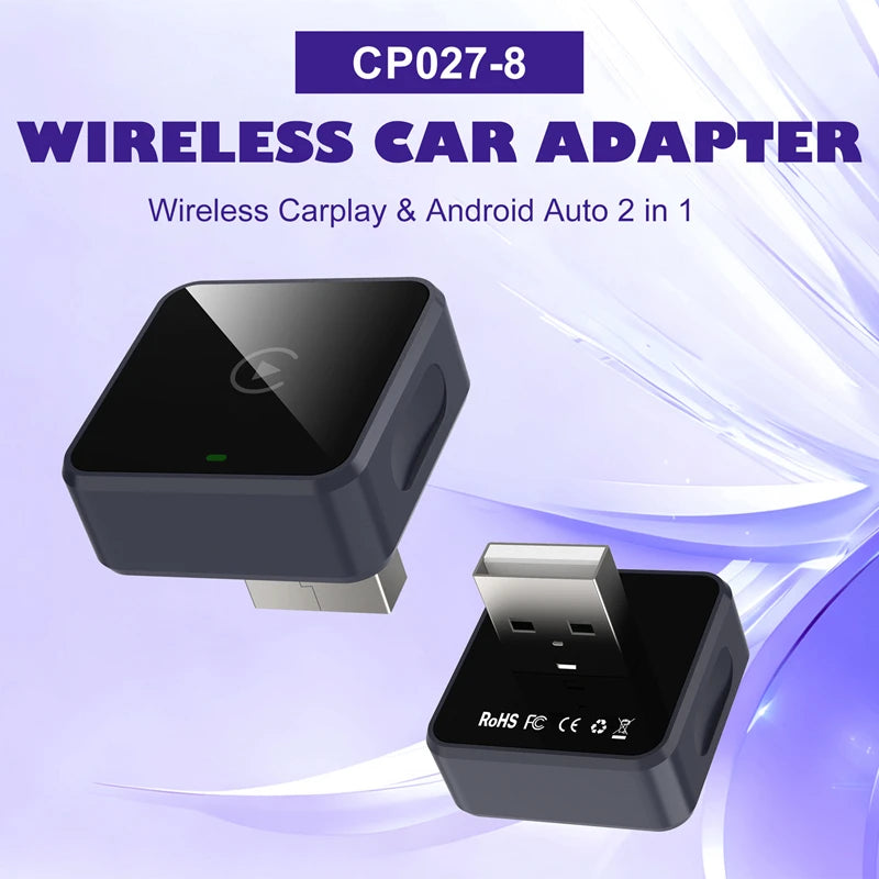 Lenovo Mini Carplay AI Box Wired to Wireless CarPlay/Android Auto 2in1 Box 5GHz WiFi5 for 99% Original Wired CarPlay/Auto Car