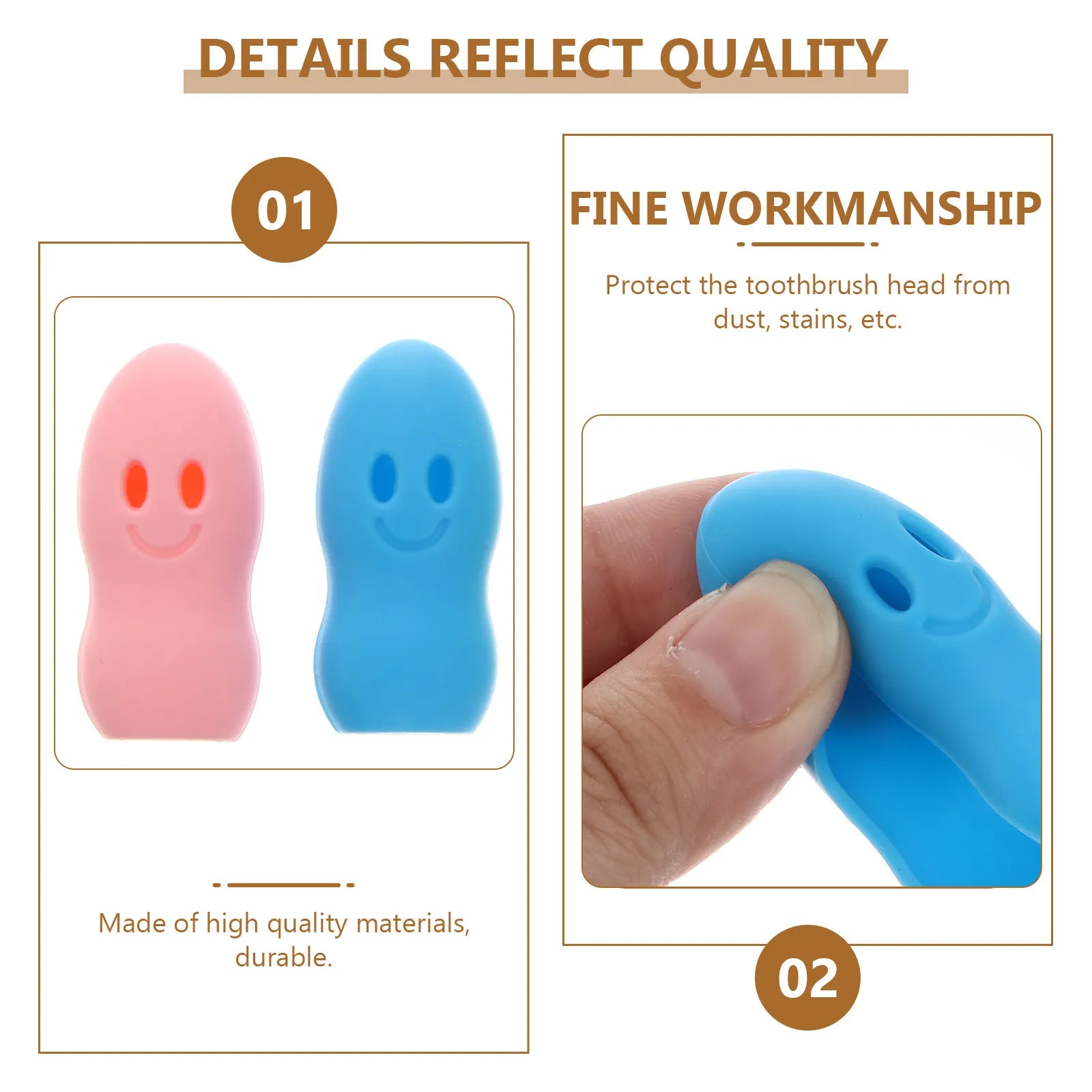 4Pcs Silicone Toothbrush Protective Covers Portable Travel Case Cartoon Toothbrush Heads Cover for Home School Camping Office