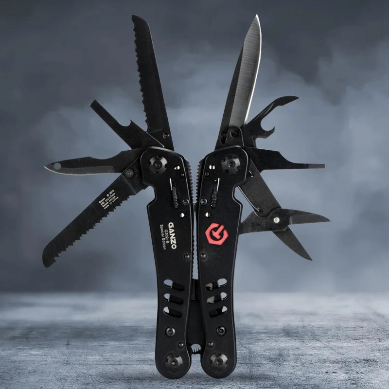 GANZO 302B 15 In 1 Multi Knife Folding Plier Tools Outdoor Camping Survival EDC Multitool Multifunctional Pocket Knives Steel