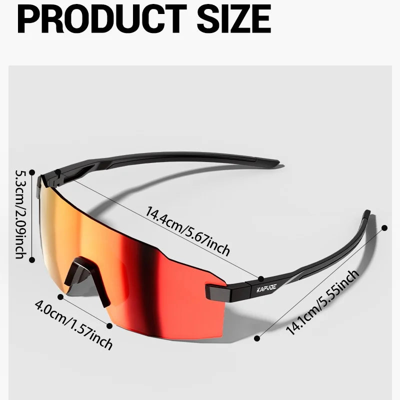 Kapvoe Light-Weight Runnning Sunglasses Cycling Glasses for Men Wide Vision Adjustable Nose Pad Women UV400 Hiking Eyewear