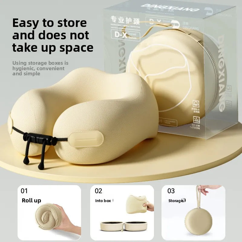 Luxury Travel Neck Pillow Memory Foam Ergonomic Design for Airplane Train Car Support Portable Sleeping Pillow