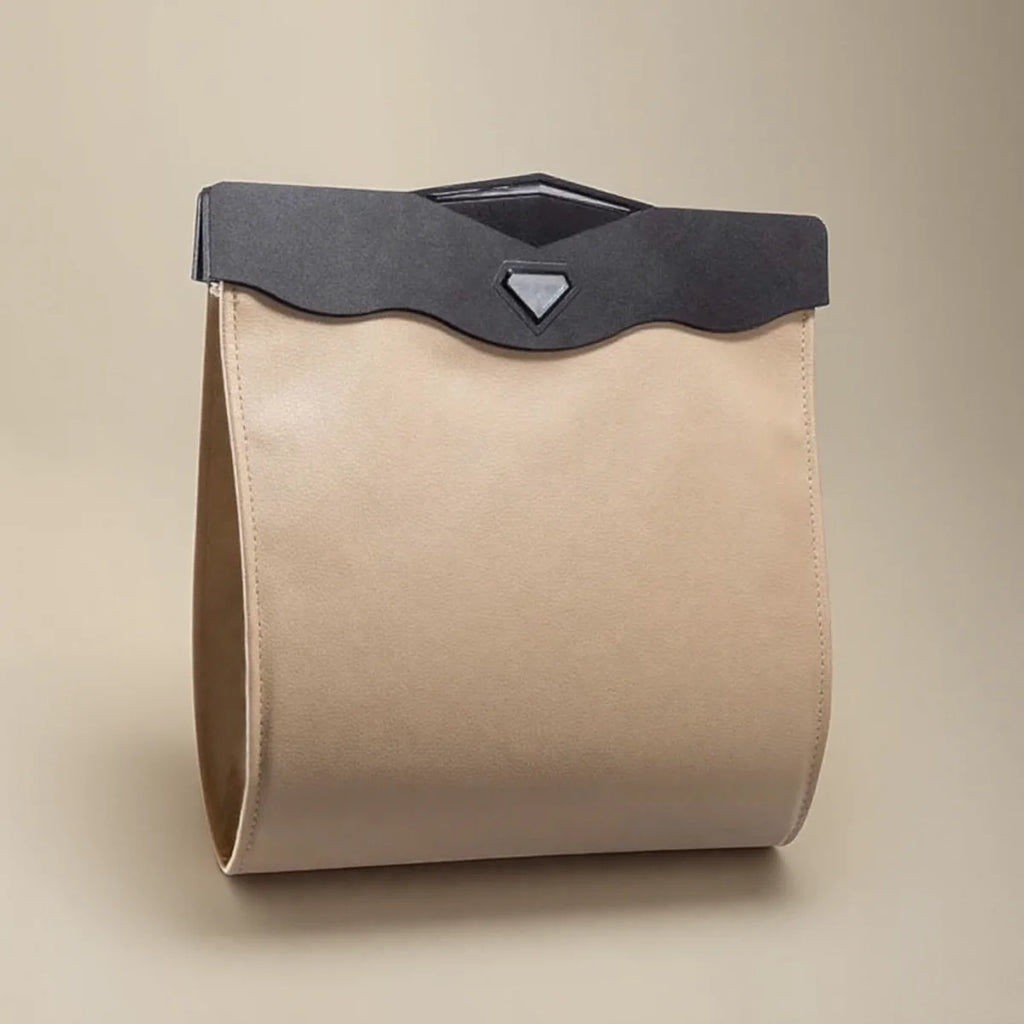 LED Car Garbage Bag Waterproof Magnetic Adsorption Trash Can Back Seat Hanging Leather Storage Pocket Leak-proof