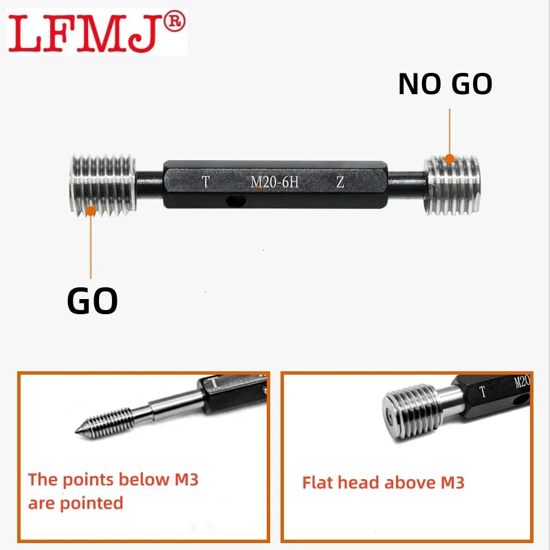 1pcs 6H M27-40 Steel Metric Screw Standard  Fine Thread Plug Gauge High Quality wholesale  X0.5 0.75 1.5 2  3 4 Measuring Tool
