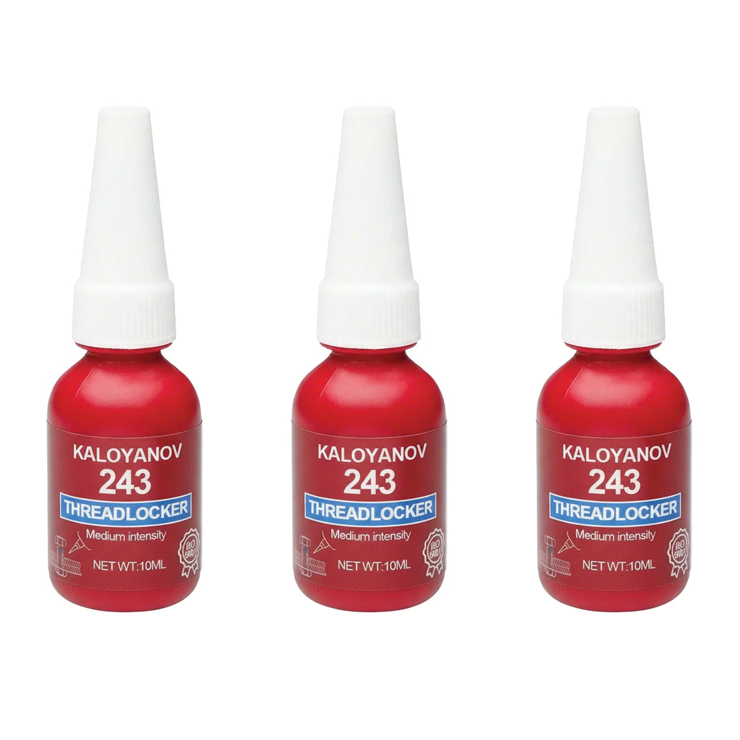 Medium Strength Threadlocker 243 Blue Removable Liquid,Thread Locker Adhesive Sealant to Prevent Loosening & Rust,50/10ml Bottle