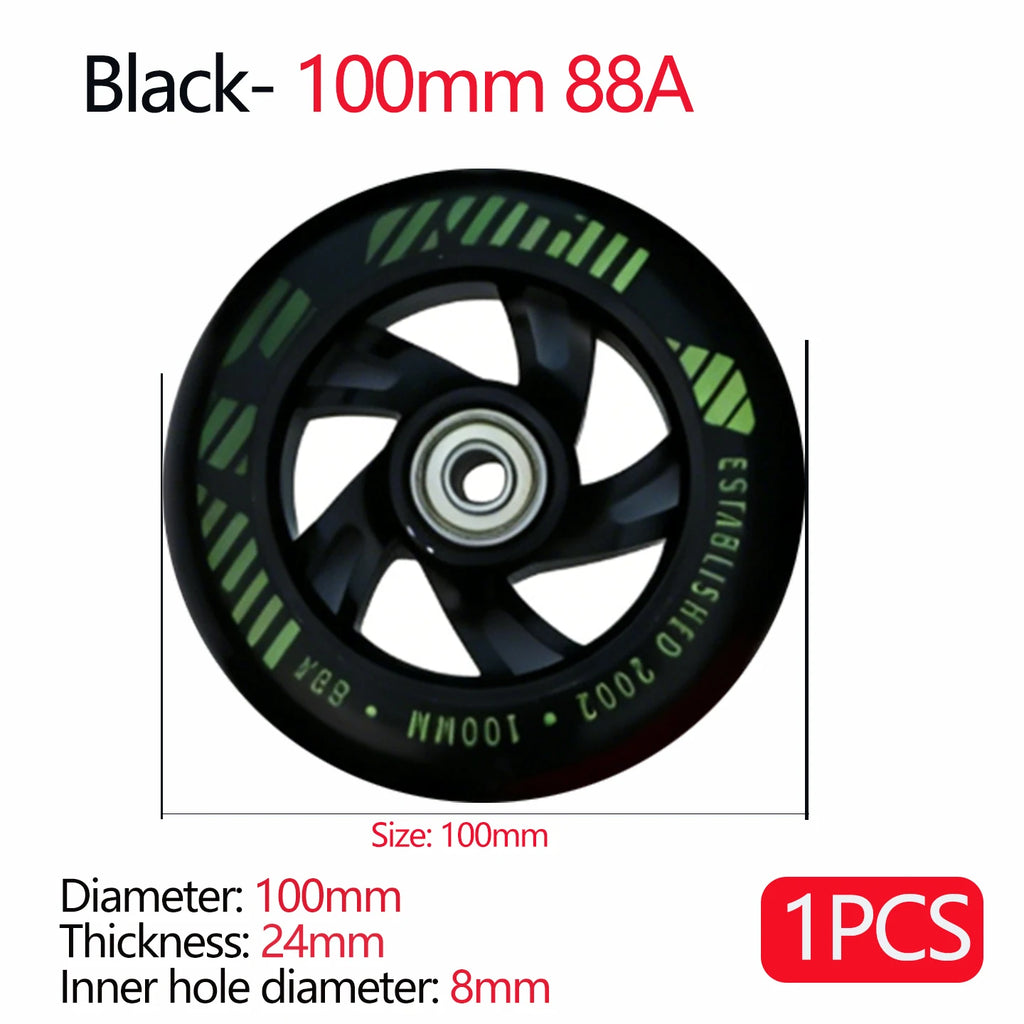 100/110/120mm Extreme Scooter Wheel, Aluminum Alloy Hub Impact Wear Resistant, Freestyle Racing Replacement Accessory