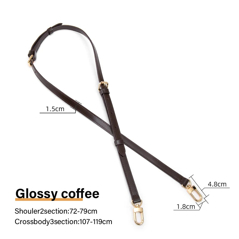 CRAZYSMITH Bag Strap for LV Speedy 20 25 30 Shoulder Straps 100% Genuine Leather Adjustable Crossbody Long Bags Belt 120cm Acces