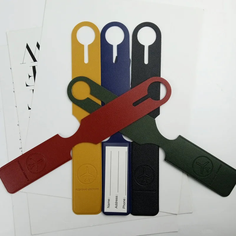 Long-Strap Durable PU Luggage Tag for Air Travel – Quick Baggage Identification, Writeable ID Card Slot & Tear-Resistant Design
