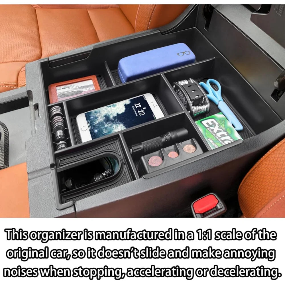 For Toyota Tundra 2014-2021 Center Console Tray Armrest Divider Durable ABS Functional Storage Box Car Interior Accessories