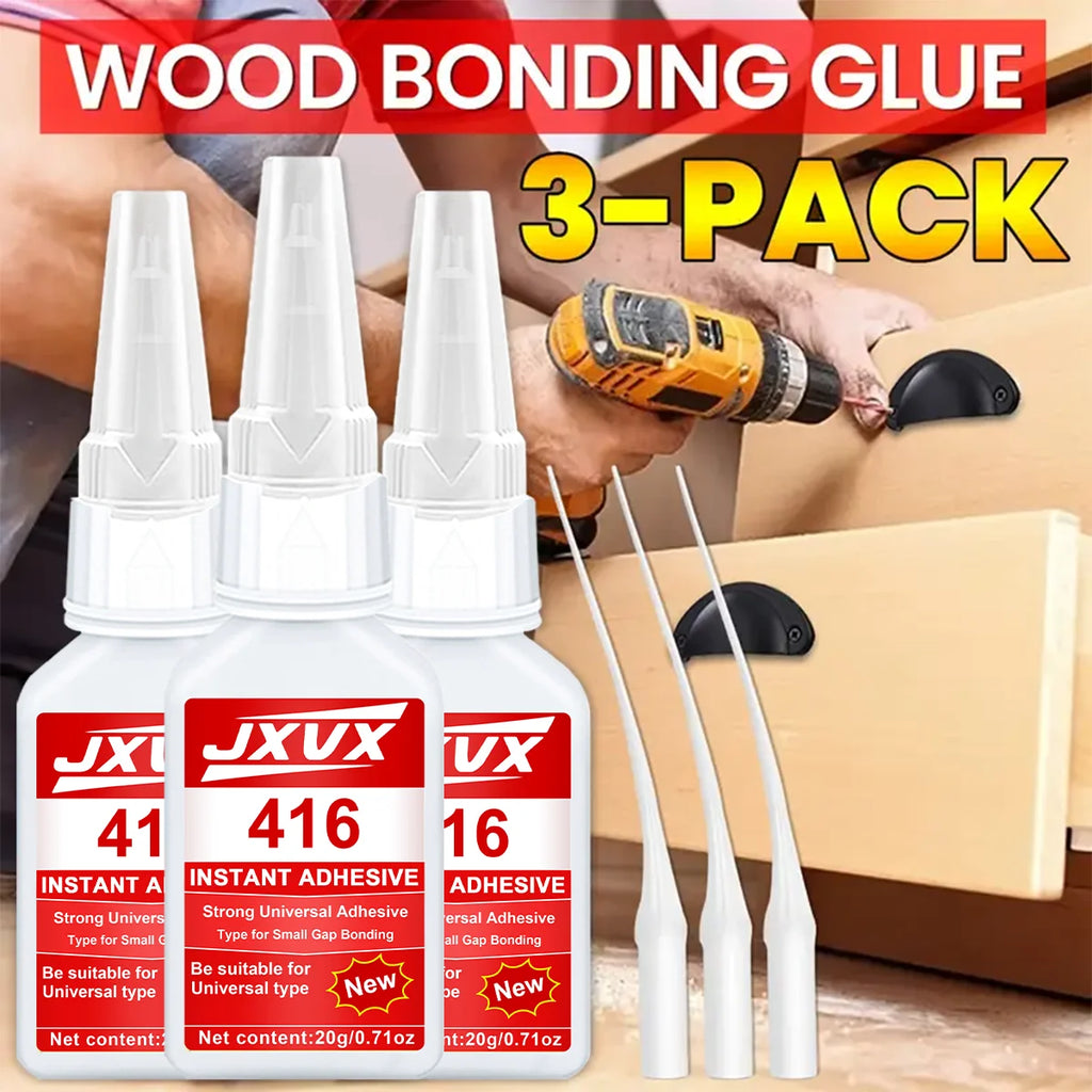 JXVX Accelerated Drying 416 Super Glue, Add Activator Cyanoacrylate Adhesive,Strong Instant Adhesive for Glass, Metal, Plastic, Wood, Ceramic, Rubber,Quick Dry & Waterproof - 20ml