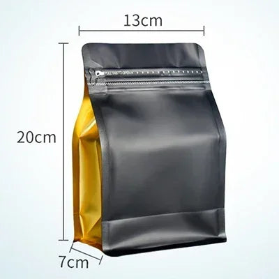 100pcs Wholesale 250g Coffee Bean Powder Bags with Valve Block Bottom 8oz Whey Protein Powder Food Packaging Food Storage Bags