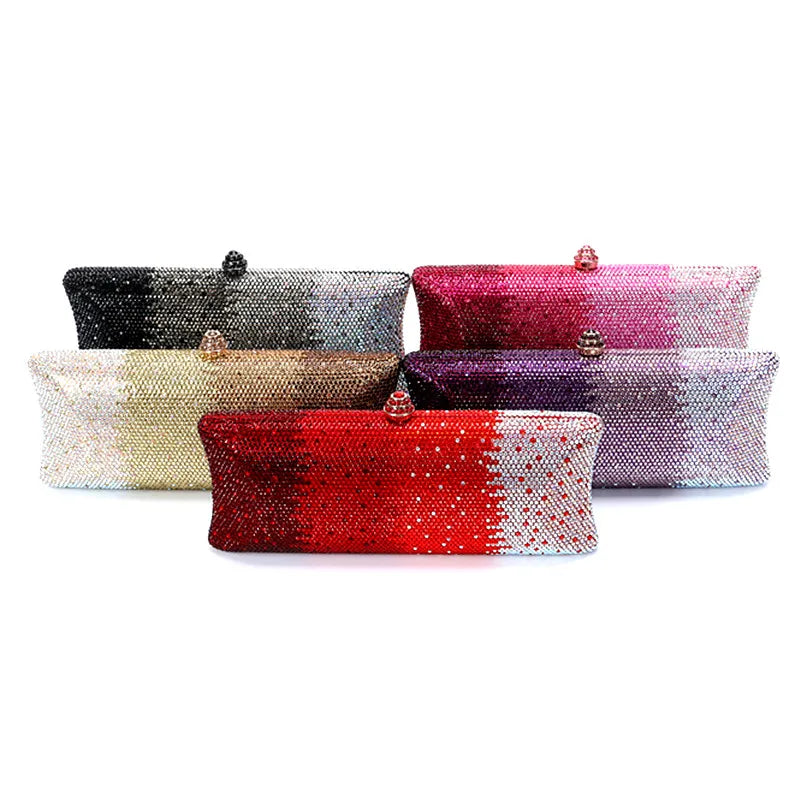 Women's Sparkling Rhinestone Dragonfly Evening Clutch Bag Glamorous Beaded Design for Parties & Events Can Be Matched with Shoe