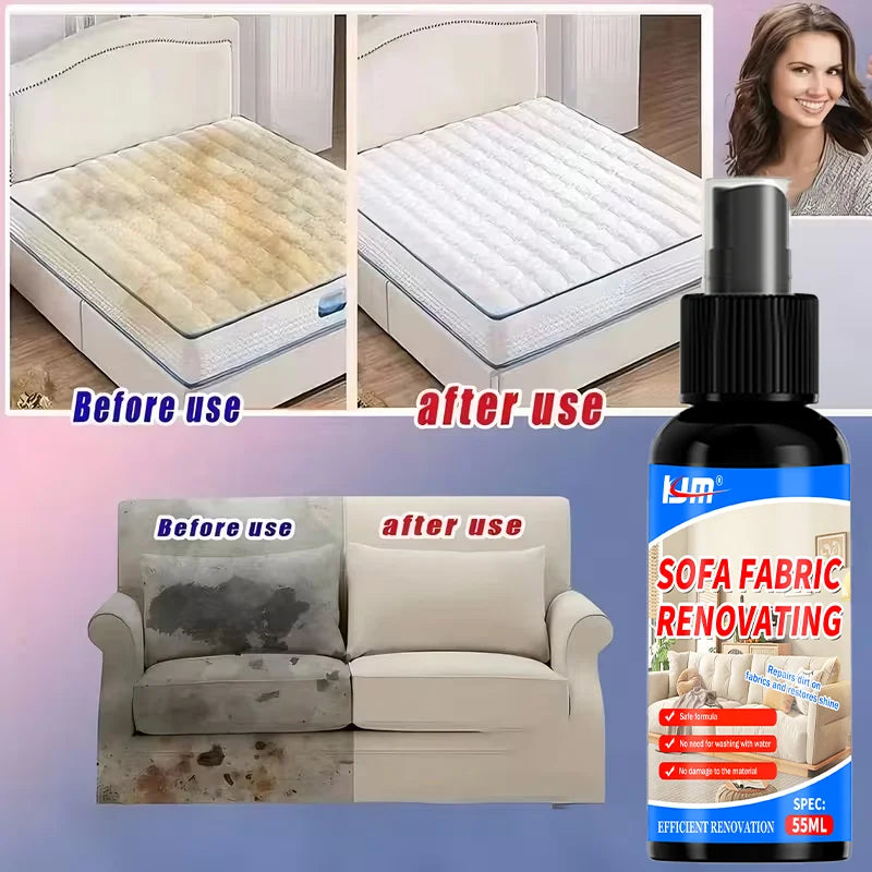 KJM Fabric Revitalizing Spray Instant Stain Removal No-Wash Needed Safe for Use on Sofas Carpets Mattresses Eco-Friendly Fabric