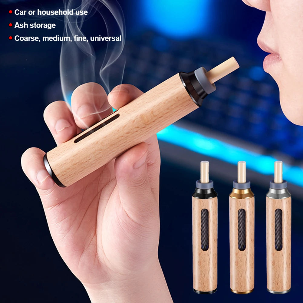 Portable Car Anti-ash Ashtray Mini Ashtray Anti Soot-flying Cigarette Cover Anti-ash Luxury Wood Cigarette Holder Auto Ashtray