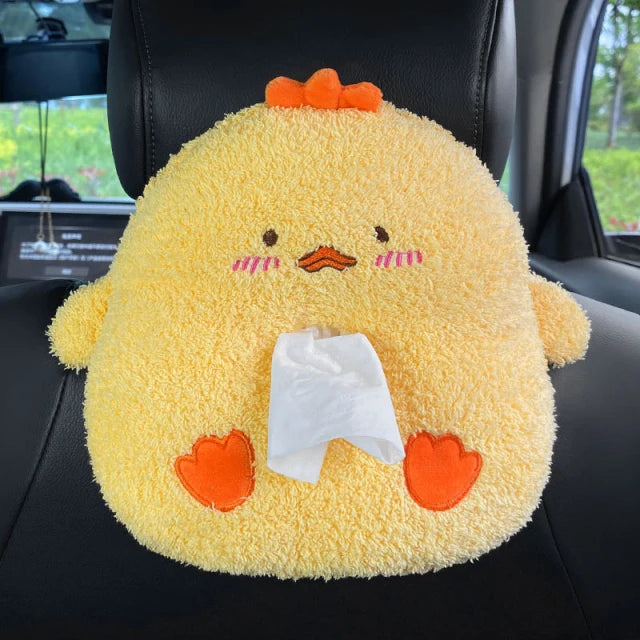 Car Tissue Box Cute Plush Animals Napkin Tissue Paper Holder Portable Drawer Box Car Styling Multi-function Car Supplies Women