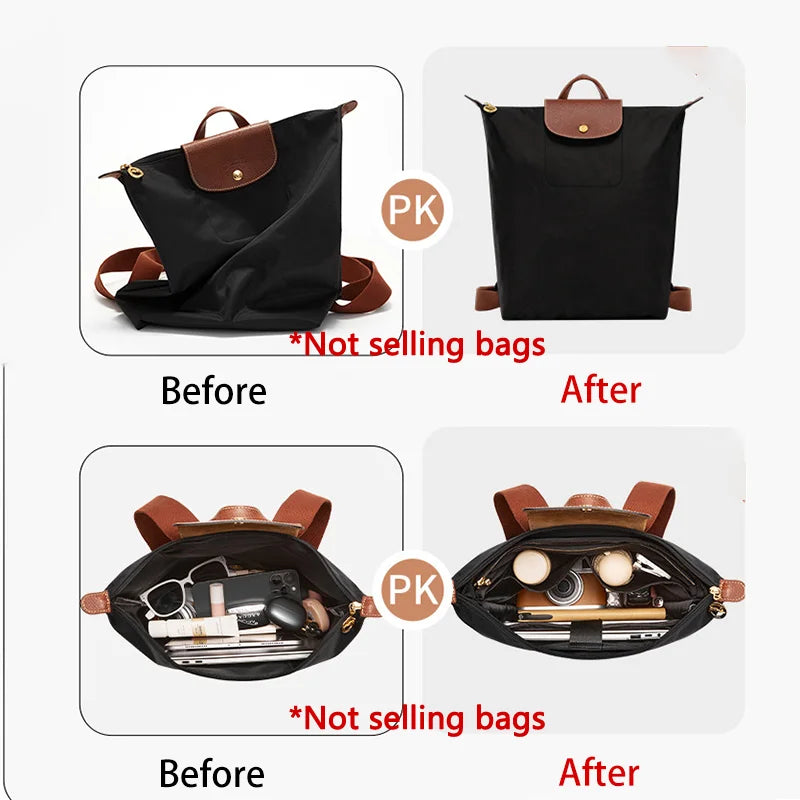 Bag Organizer Insert For Longchamp Backpack Storing Computer Water Bottle Easy To Find Nylon Durable Bag Support Bag Accessories