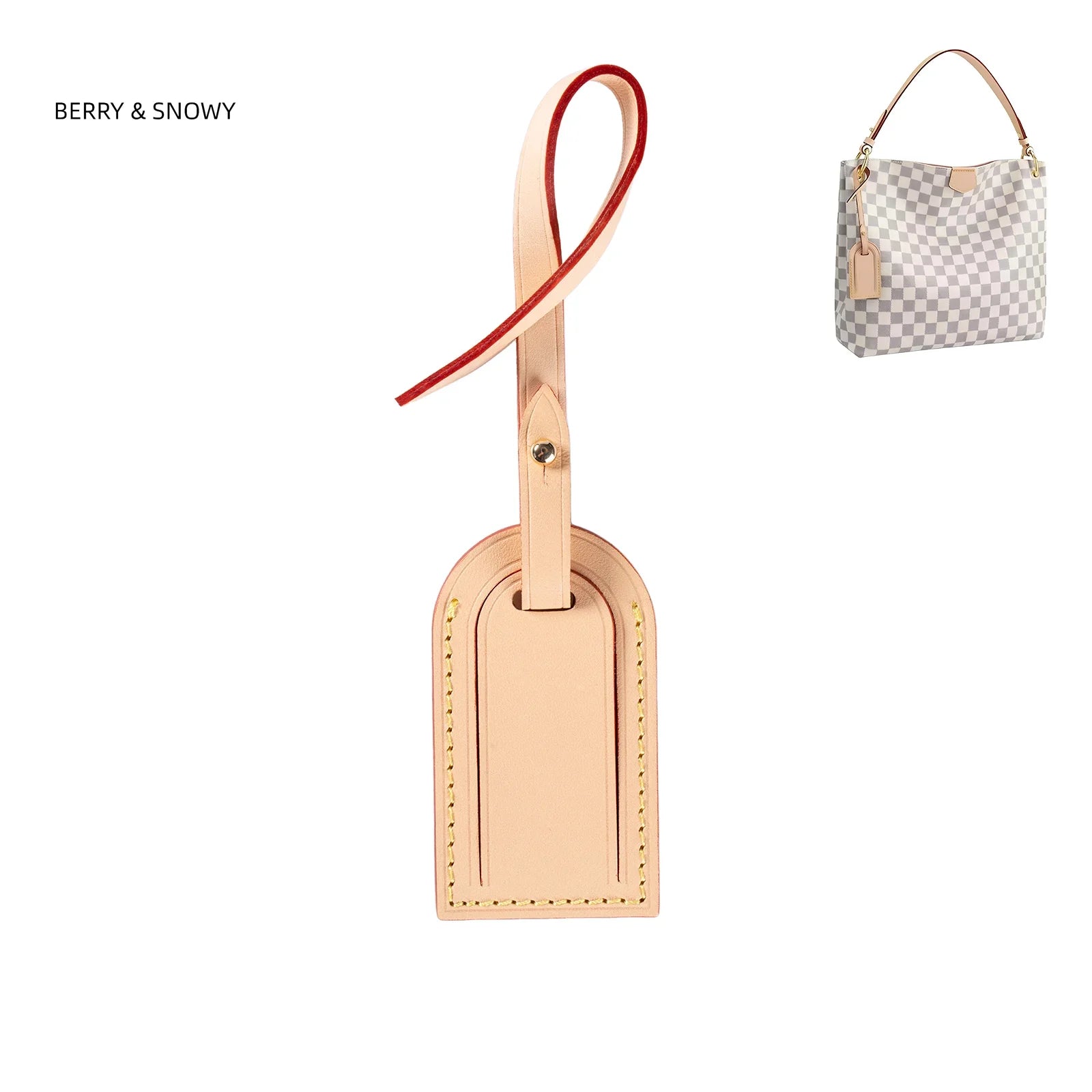 Genuine Leather Luggage Tag Replacemance for LV graceful Handbag Damier Ebene vachetta leather accessories Travel Tags