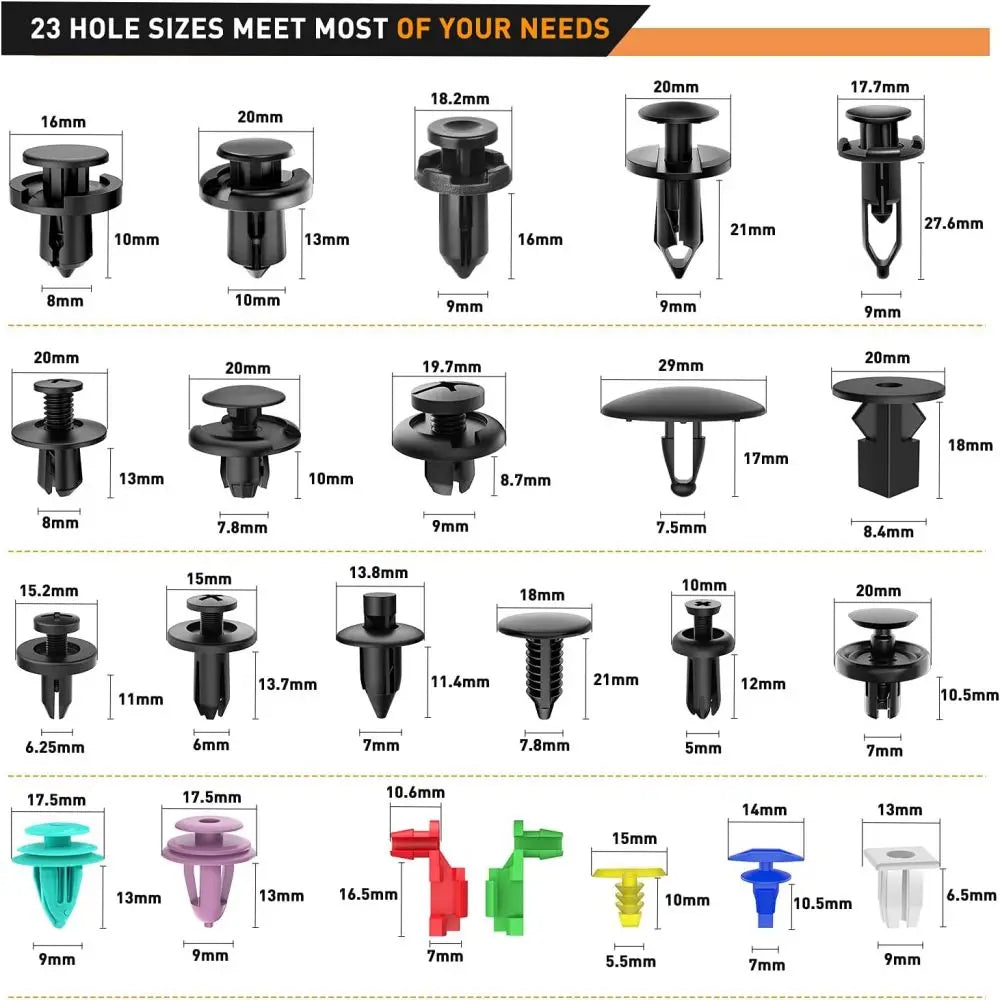 Car Plastic Fastener Clips Kit Car Trim Plastic Rivets Push Retainer Clips With Door Trim Panel Tools Set