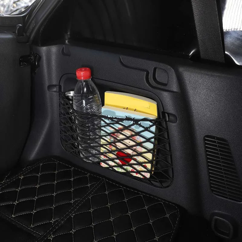 Car Trunk Storage Bag Nylon Mesh Nets Car Back Rear Organizer Elastic String Luggage Net Holder Pocket For Benz Smart Fortwo 451