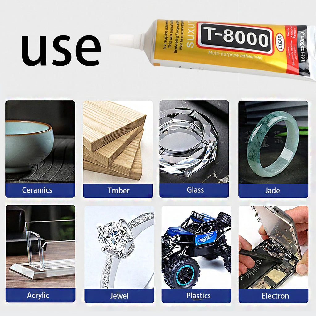 15/50/110Ml T-8000 Adhesive Epoxy Resin Repair Cell Phone Lcd Touch Screen Liquid Glue Jewelry Craft Transparent Adhesive Glue