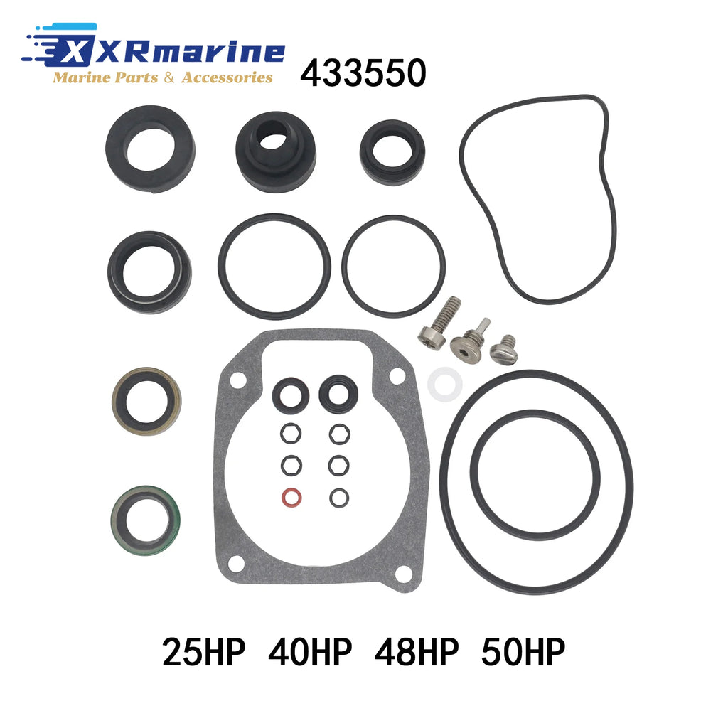 Outboard Lower Unit Seal Kit for Johnson Evinrude 9.9 15 18 20 25 30 35 40 48 50 55 60 65 70 75 HP Engines 396350 5007987