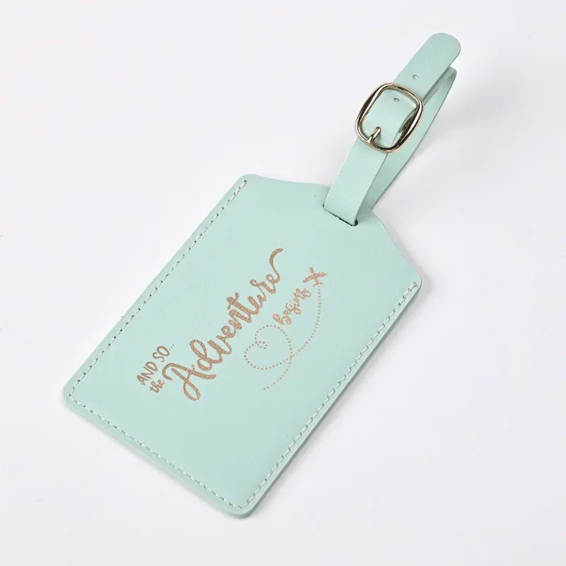 Fashion PU Letter Pattern Cute Luggage Tag men women Suitcase Name Label Luggage Tags Bag Tags for Luggage Travel Accessories