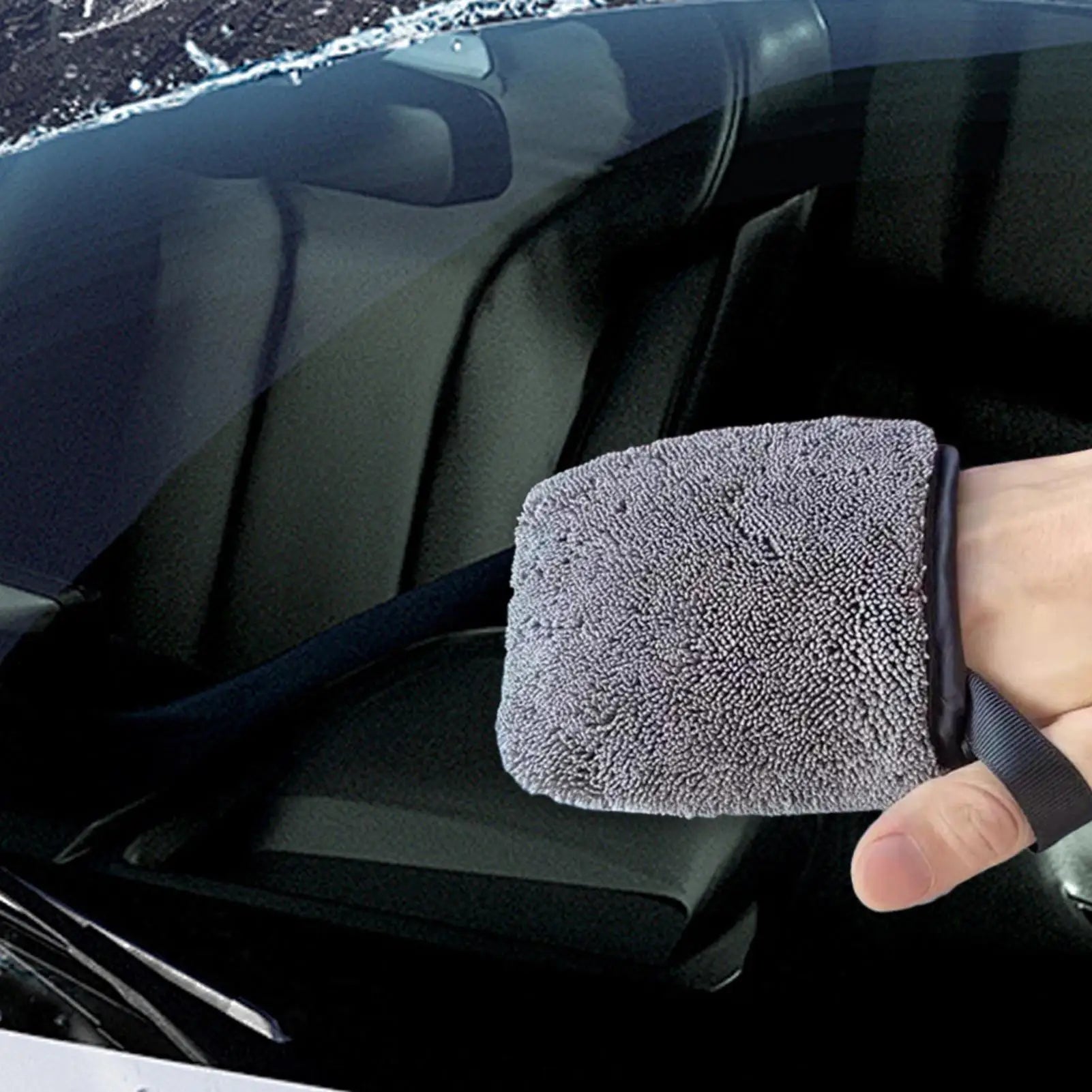 Car Paint Wash Mitts Car Dashboard Leather Seat Cleaning Gloves Double-Sided Twist Braid Cleaning Tool for Instrument Panel