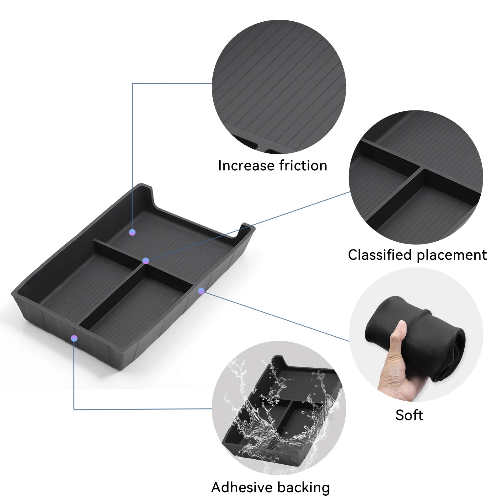 LUCKEASY for BYD Sealion 07 EV 2024-2025 Car Storage Box Interior Accessories Center Console Lower Layer Storage Box Organizer