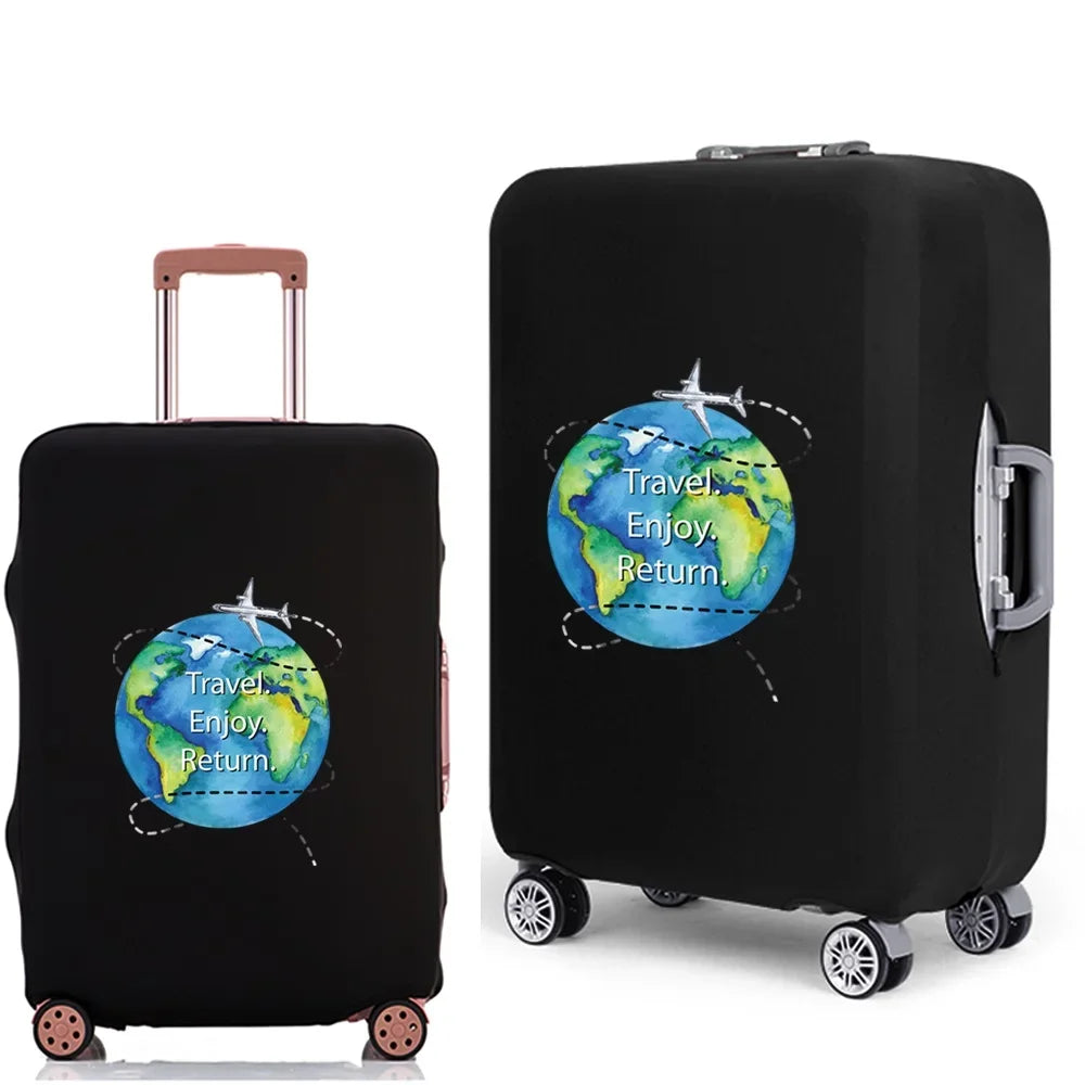 Portable Luggage Protective Cover Travel Pattern Travel Suitcase Cover Elastic Dust Cases for 18 To 28 Inch Travel Trunk Cover