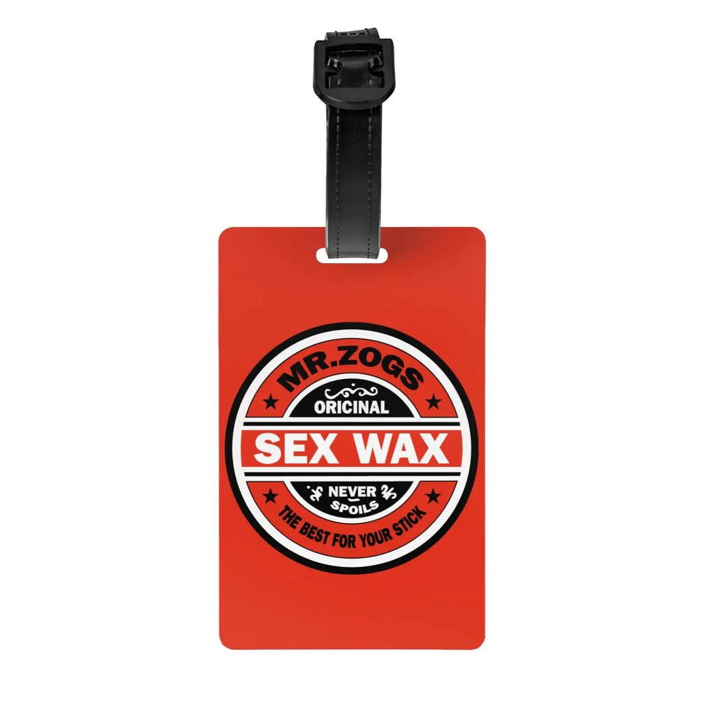 Custom Mr Zogs Sex Wax Luggage Tag With Name Card Surfing Surf Gift Privacy Cover ID Label for Travel Bag Suitcase