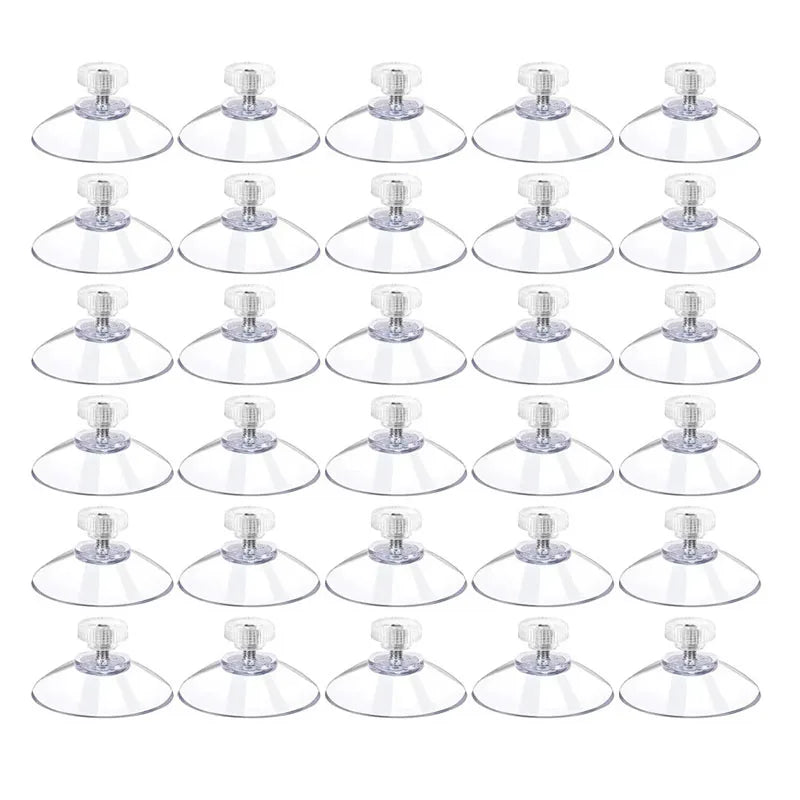 5/10/20/30pcs Suction Cups Hook with Screw Clear PVC Sucker Pads Hook Strong Adhesive Windows Glass Suction Cup Holder Hook