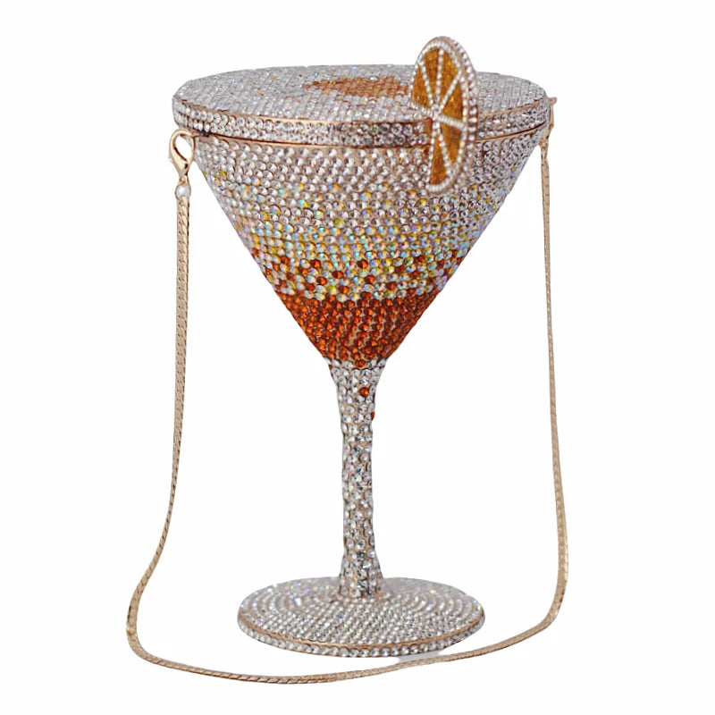Martin Cocktail Cup Diamond Evening Bag New Arrival Crystal Bridal Handbag Dinner Clutches Female Crystal Purse Rhinestone Bags