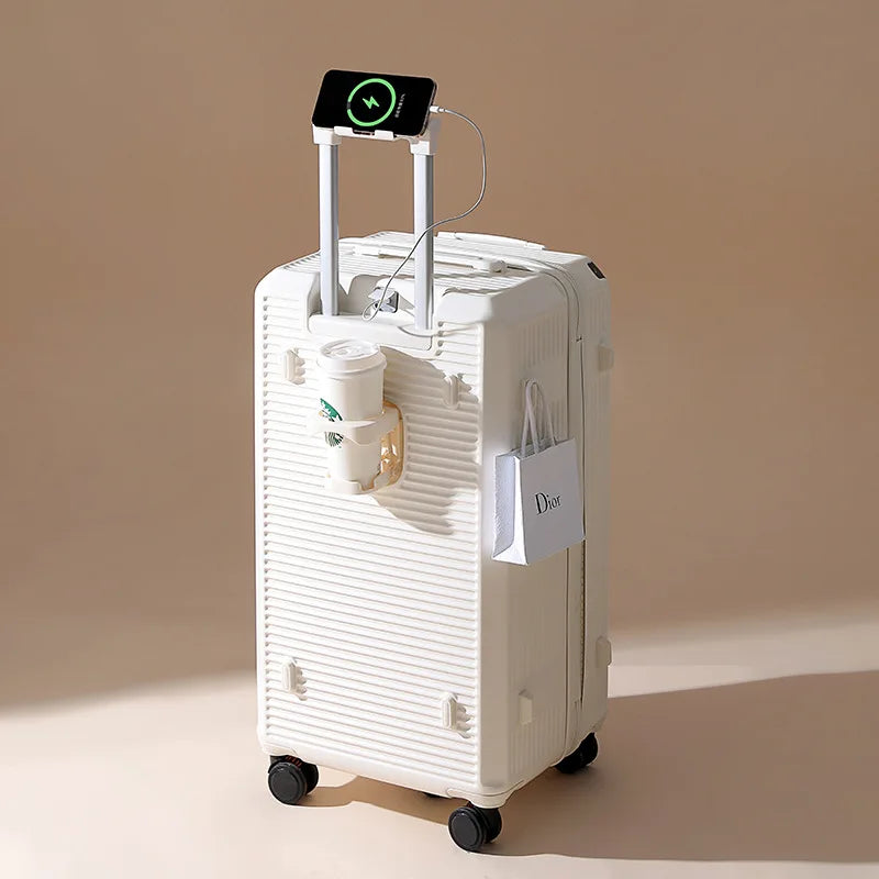 Multi-functional travel suitcase 22/24/26/28 inches silent swivel wheels thickened large capacity rolling luggage handle bag