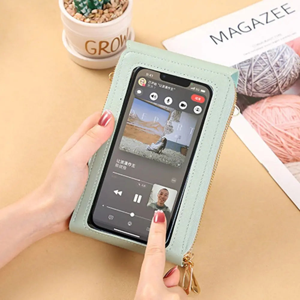 High Quality PU leather Crossbody Bags RFID Anti Theft Purse Bag Touch Screen Phone Bag Women Travel Smartphone Handbag