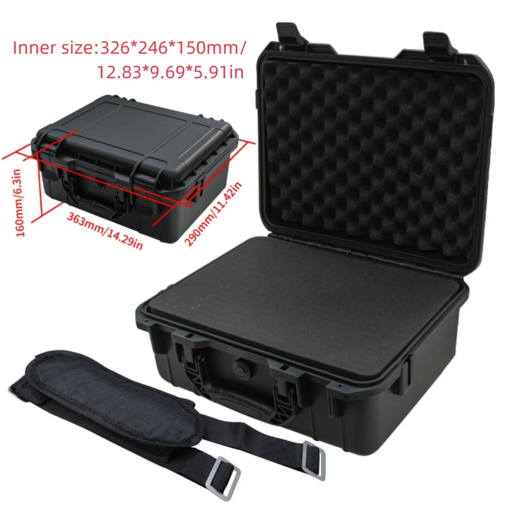 Equipment Hard Case with Pre-cut Sponge and Single Crossbody Strap, for Camera Photography Safety Toolbox Portable Case Suitcase
