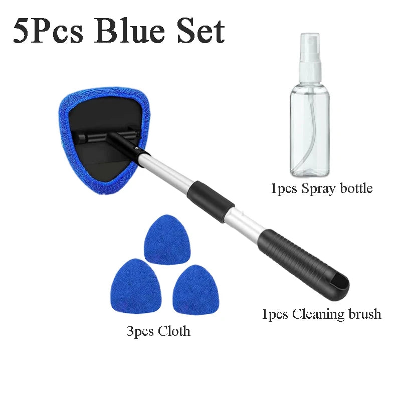 Car Windshield Cleaner Interior Long Handle Windscreen Cleaner Kit for Windows Mirrors  Extendable Windshield Cleaning Tool