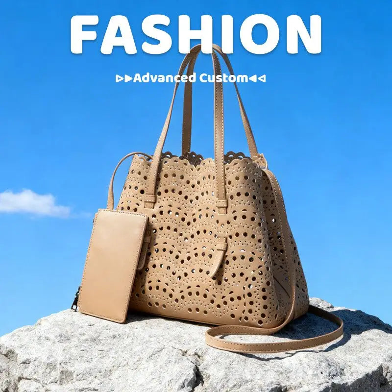 Fashion Bucket Pack Portable Tote Simple Going Out Summer Messenger Bag Commuter Hollow Bags 2026 New Large Capacity Package