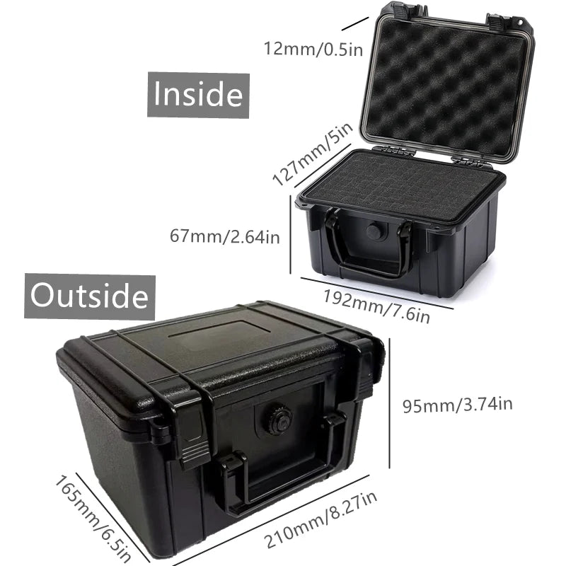 Waterproof Hard Toolbox Portable Plastic Suitcase Tools Impact Resistant Precision Equipment Tool Box  with Sponge Storage Box