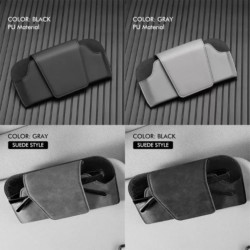 Car Glasses Case Auto Sun Visor Premium Suede Glasses Holder Wear-Resistant Sunglasses Protective Box Universal Cars Accessories