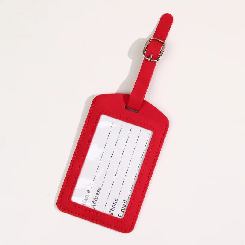 Leather Luggage Tag Name Address ID Holder Travel Accessories Baggage Label Suitcase Tag