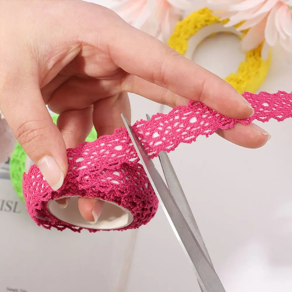 2Yards/pc Wedding Decor DIY Craft Self-adhesive Lace Fabric Trim Trimming Ribbon Cloth Tape Lace Tapes Sticker